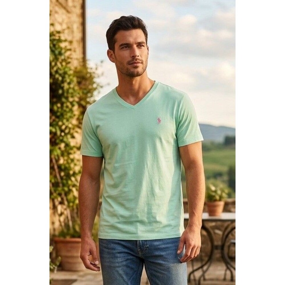 Polo Ralph Lauren Men’s Mint Green Vneck T-shirt Size XL